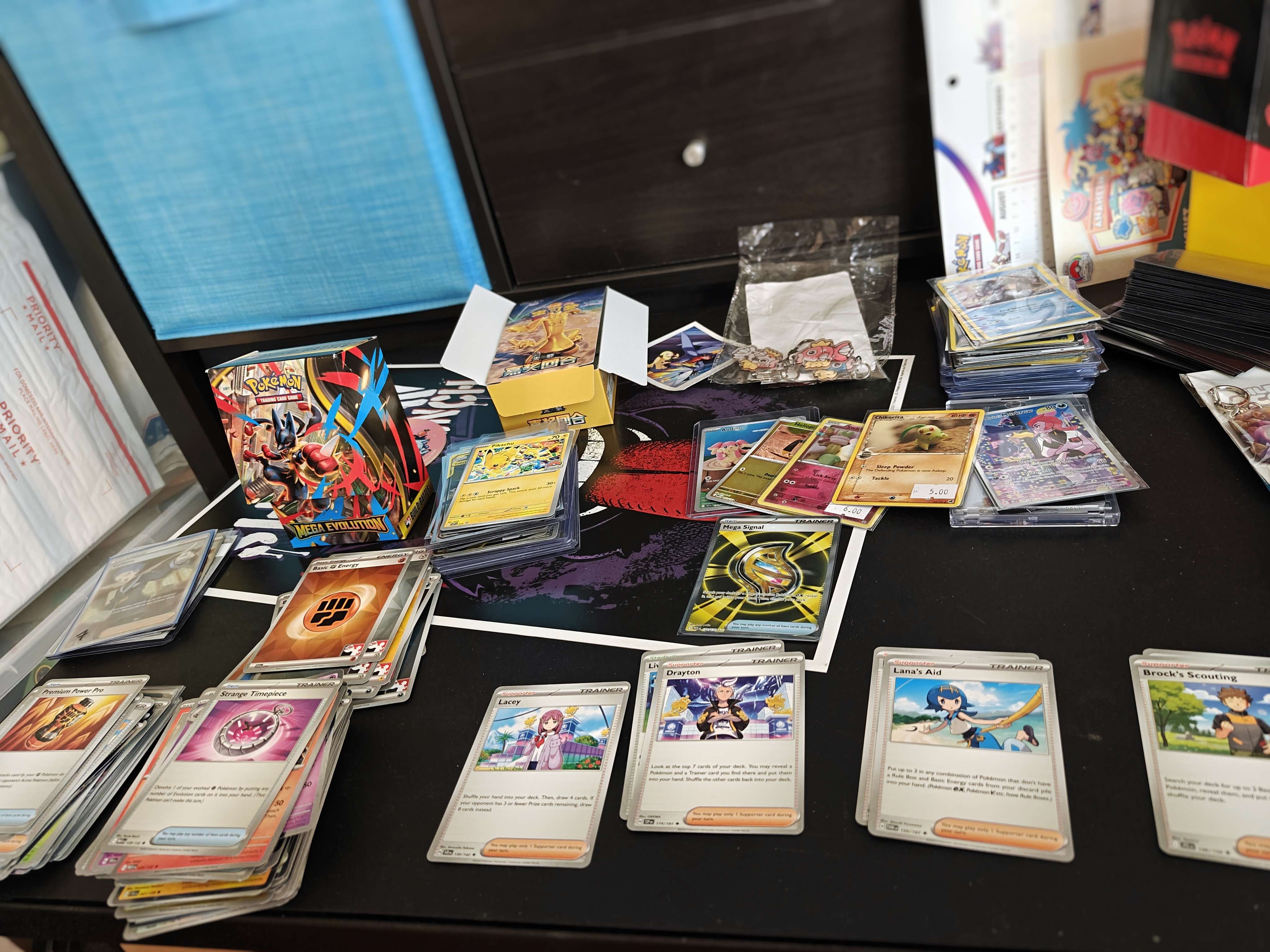 Some of my other hobbies are feeling sorely neglected. This is only a fraction of the cards that I need to sort into playables and bulk.
